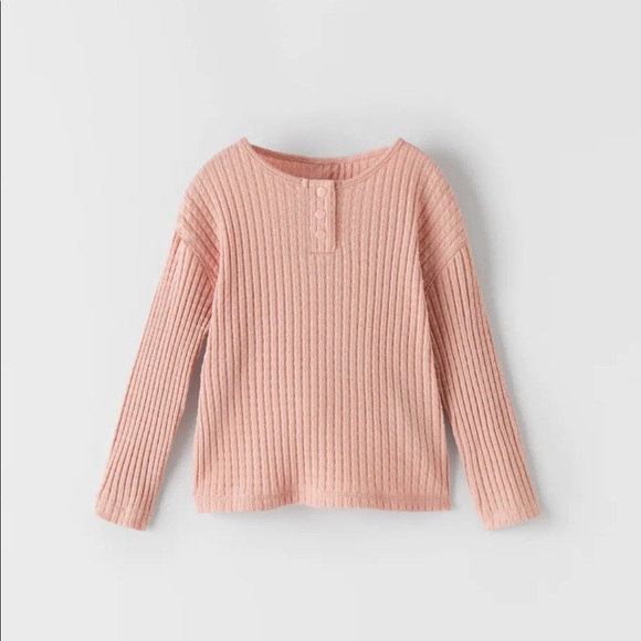 Zara Snap Button Ribbed Shirt - Picture 1 of 6